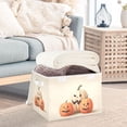 thumbnail image 5 of Foldable Fabric Storage Bin With Handle Collapsible Basket Box Storage With Lid Organizer Pumkins, 5 of 7