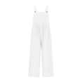 thumbnail image 3 of YMNXA Children Kids Girls Summer Romper Sleeveless Suspenders Solid Color Comfortable Fashion Jumpsuit With Pocket For Everyday Wear,White,9-10 Years, 3 of 6