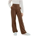thumbnail image 2 of Girls Flare Wide Leg Sweatpants High Waisted Elastic Waist Bell Bottom Trousers with Pocket Casual Yoga Pants School Uniform Pants, 2 of 7