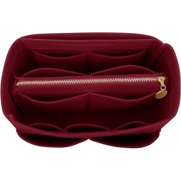 Felt Purse Bag Organizer Insert with zipper Bag Tote Shaper Fit Speedy Neverful PM MM