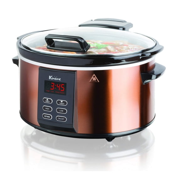 Euro Cuisine SCX6 - Olla de cocción lenta programable de 6 cuartos de galón, la mejor cocina lenta digital para comidas familiares grandes, olla lenta inteligente con temporizador, ideal para todo