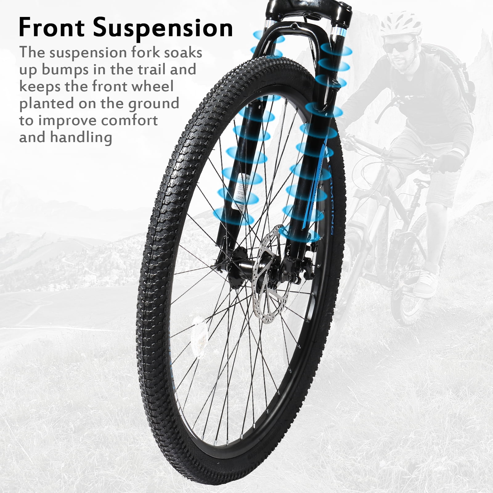 UBesGoo 27.5 inch Mountain Bike with 21-Speed, Dual Disc Brake, High-Carbon Steel MTB Bicycle, Blue