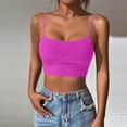 thumbnail image 2 of SROBPTY Womens Tank Tops Solid Cami Round Neck Padded Crop Shirts for Everyday Wear, 2 of 5