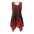 thumbnail image 5 of FUIALDOLG Fire Flame Summer Dress for Womens Sleeveless Round Neck Swing Sleeveless Sundresses Flowy Pleated Asymmetric Dress for Cocktail Party,XL, 5 of 8