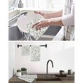 thumbnail image 5 of Green Leaves Kitchen Dish Towels for Drying Dishes Set of 4, Summer Botanical Elegant Farmhouse Waffle Weave Microfiber Hand Tea Bathroom Towels Quick Dry & Absorbent Towel 12x12, 5 of 7