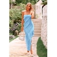 thumbnail image 3 of Vestido PRETTYGARDEN 2025 Largo Sin Tirantes con Volantes Azul Claro Talle M, 3 of 8