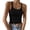 Black, variant on Women Solid Color Vertical Stripe Casual Halter Tank Top High Elasticity Skin-Friendly Comfortable Sporty Tops Yellow,S