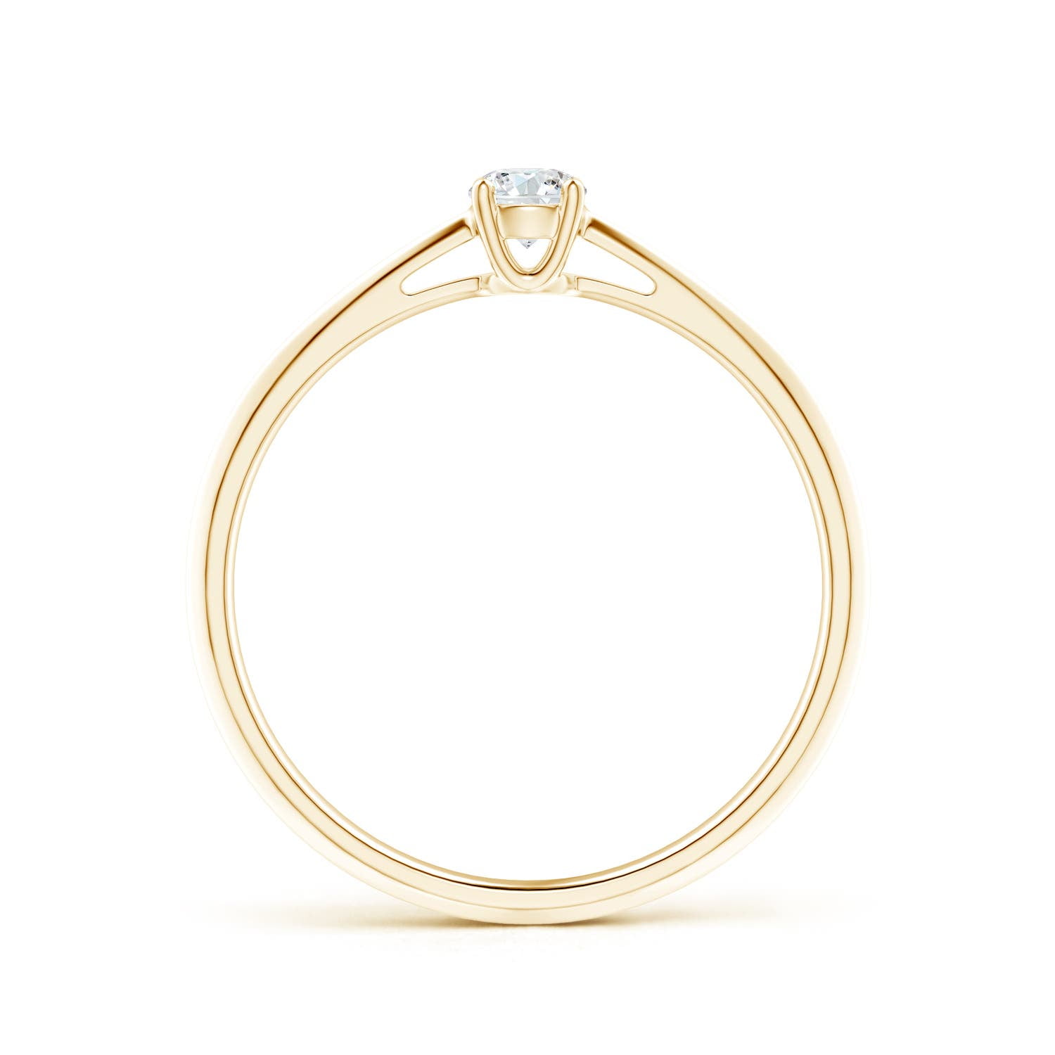 ANGARA Natural Classic Diamond Solitaire Engagement Ring in 14K Yellow Gold for Women (Size-3.4mm| Color-G| Clarity-VS2) |  Natural Diamond Ring, (Ring Size = 6)
