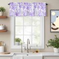 thumbnail image 2 of Purple Flowers Kitchen Curtain Valances for Windows Farmhouse Short Curtains, Watercolor Summer Botanical Floral Rod Pocket Valance Curtain for Bedroom Cafe Living Room, 2 of 8