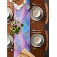thumbnail image 2 of Ldtrchee Blue Purple Ombre Table Runner 90 Inches, Marble Ink Painted Modern Abstract Bed Runner Dresser Scarves Tabletop for Indoor Outdoor Parties/Ceremony/Banquet, 13" x 90", 2 of 8