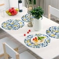 thumbnail image 6 of Ryvnso Lemon with Bohomia Round Plate Mats Dining Table Placemat Set of 4 for Holiday Decoration, 6 of 7