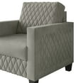 thumbnail image 4 of Castle Place Modern Luxe Velevet Diamond Tufted Upholstered Chair, Grey, 4 of 8