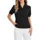 thumbnail image 1 of INSPIRAR CHIC Camisa de Cuello para Mujeres con Botones y Mangas Cortas para Trabajar en Negro, 1 of 5