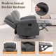 thumbnail image 5 of Korser Sillón Reclinable Giratorio 360°Adultos,Mecedora Pequeña Para Espacios Reducidos,Lino,Gris, 5 of 6