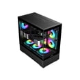 thumbnail image 6 of SAMA SV02 ATX Computer Gaming PC Case Mid Tower Black with 3 ARGB Fans Pre-Installed, Tempered Glass Transparent Side Panel,BTF Back Plug Motherboard Design, 6 of 7