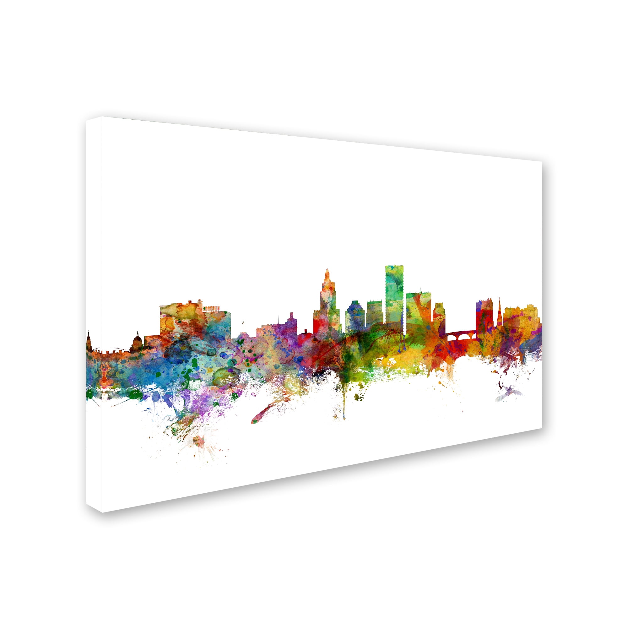 Trademark Fine Art "Providence Rhode Island Skyline" Canvas Art by Michael Tompsett