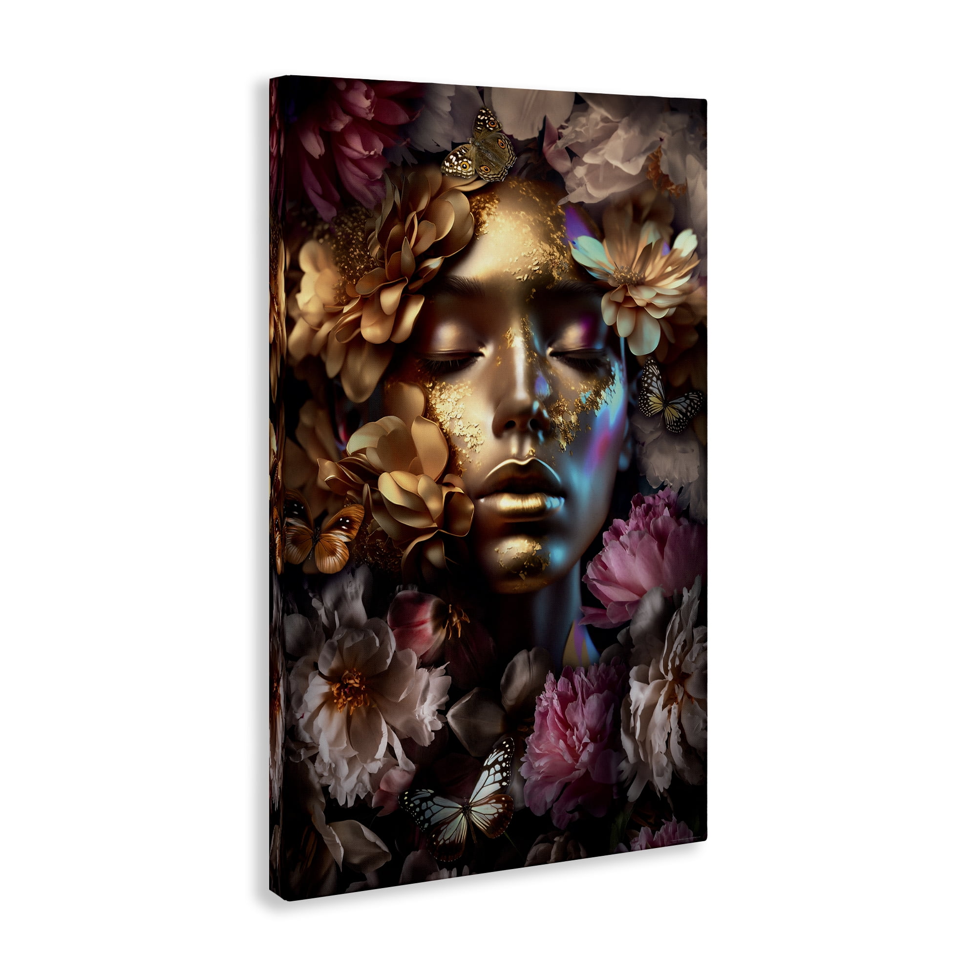 Stupell Industries Lavish Floral Face Plants & Flowers Painting Wrapped Canvas Art Print Wall Art, 30 x 45