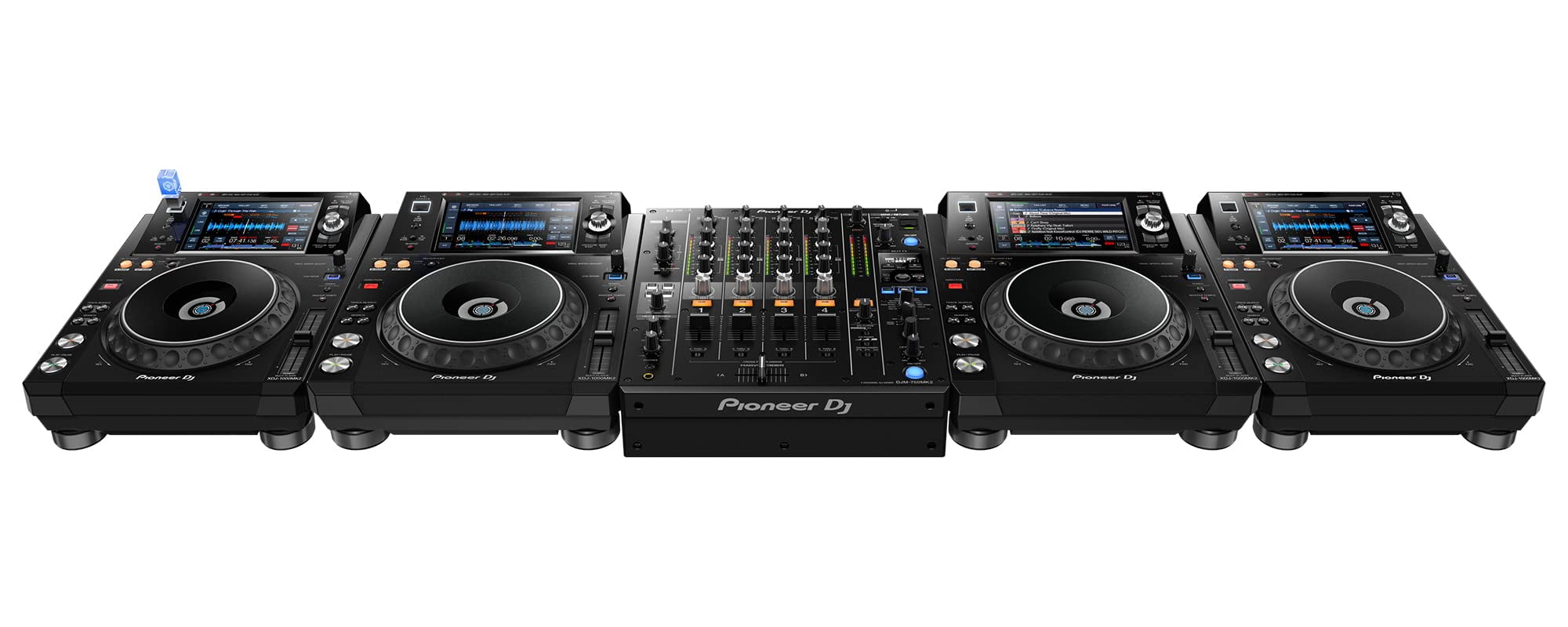 Pioneer DJM-750MK2 4-Channel DJ Mixer - Bundle with TRS Cable, 2 XLR Cables, and Austin Bazaar Polishing Cloth