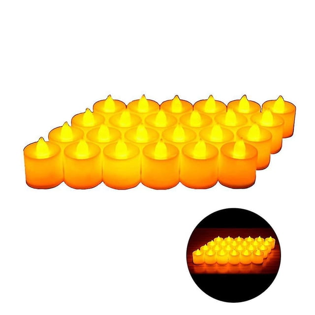 Paquete de 24 velas de luces de té LED Velas de candelita sin llama parpadeantes