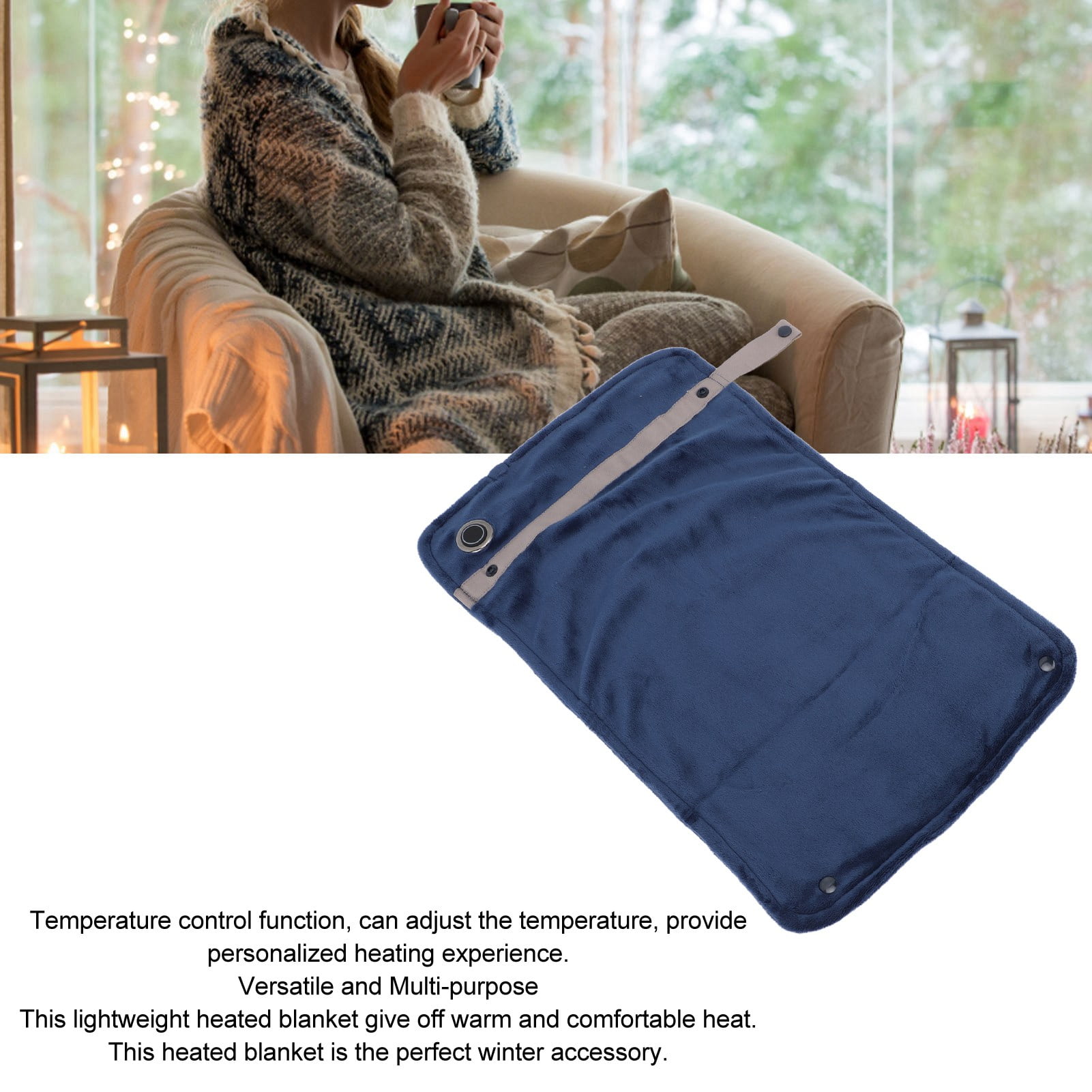 Electric Blanket USB Heated Throw Blanket Knee Heating Blanket with Temperature Control for 47x27.5