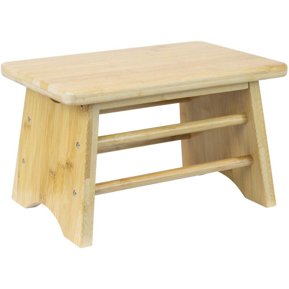 Sorbus Bamboo Step Stool Great Foot Rest & Potty Training Stool for