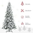 thumbnail image 6 of Demi Bonn 9 Foot Pine Snow Flocked Artificial Christmas Tree with 616 Realistic Cedar Branches, Auto Open, Home Holiday Decoration for Home, Office, Green, 6 of 7