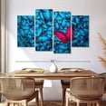 thumbnail image 3 of Elephant Stock Lone Red Butterfly Wall Art - Horizontal Multi Panel Canvas - Living Room Wall Decor - Animal Multi Panel - Blue And Pink Decor - 68" x 42", 3 of 8