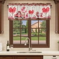 thumbnail image 6 of Pink Valentine's Day Curtain Valances for Windows, Kitchen Valance Window Treatments Panel 2 Pack, Love Heart Romantic Roses Gnomes Truck Rod Pocket Short Curtains for Bathroom Bedroom 60 x 18 Inch, 6 of 8