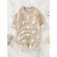 thumbnail image 5 of wsevypo Newborn Baby Bunny Romper Infant Knited Easter Outfits Long Sleeve Jumpsuit for Boys Girls One Piece Overall, 5 of 8