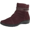 Clarks Womens Cora Braid Boot Ankle 6 Burgundy Suede