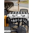 thumbnail image 4 of Farmhouse Black Plaid Outdoor Tablecloth - 60x60 Inch Square Dining Table Cover, Vintage Country Cock Checkered Waterproof Outdoor Table Cloth with Umbrella Hole & Zipper for Picnic/Patio/Party, 4 of 7