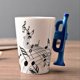 thumbnail image 4 of Music Ceramic Mug Cute Coffee Tea Milk Stave Mugs,Blue Saxophone, 4 of 5