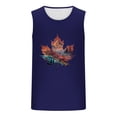 thumbnail image 4 of Camiseta sin mangas de cuello redondo para hombre, informal, a la moda, sin mangas, con estampado, cuello redondo, deportiva, de poliéster, 4 of 5
