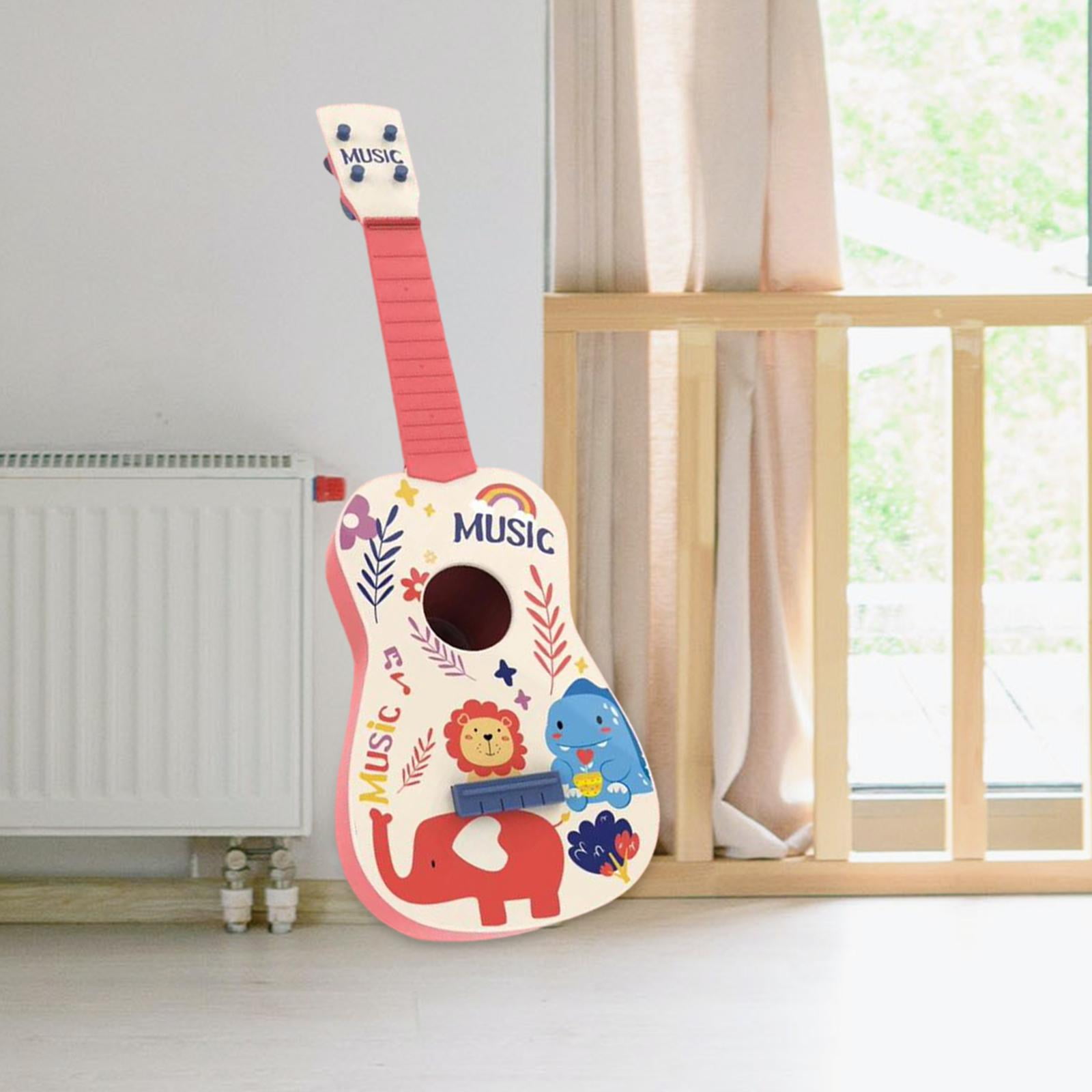 Rushawy Kids Toy Ukulele Beginner Preschool Compact Size Developmental Baby Toys for New pink