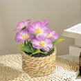 thumbnail image 6 of Leodye 1PCS Artificial Flower Potted Plant, Realistic Faux Floral Arrangement for Home Living Room Dining Table Bedroom office and Spring Summer Decor -4.72x4.72in, 6 of 6