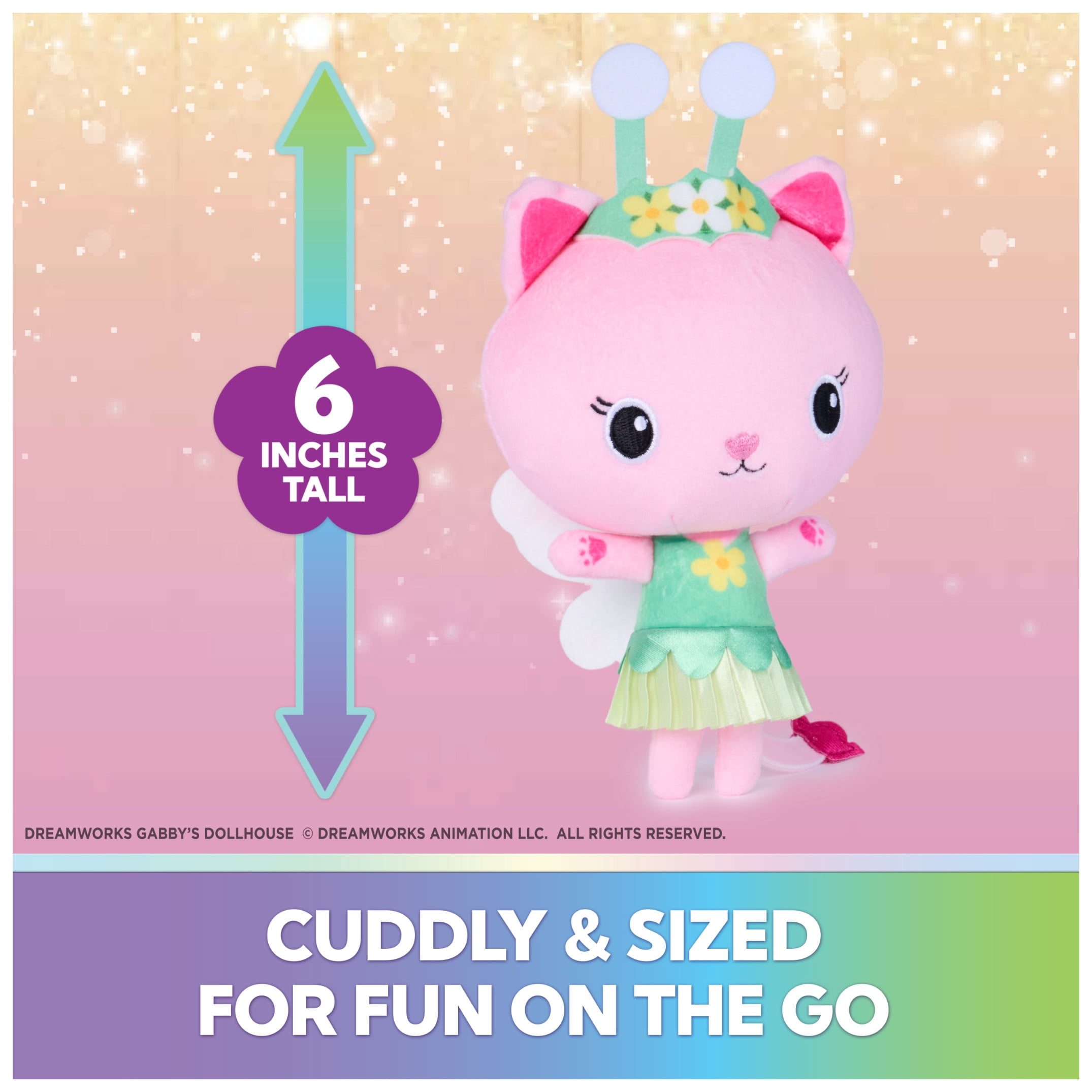 Gabby’s Dollhouse Fairylandia Kitty Fairy 6-inch Plush Toy, for Ages 3 and up