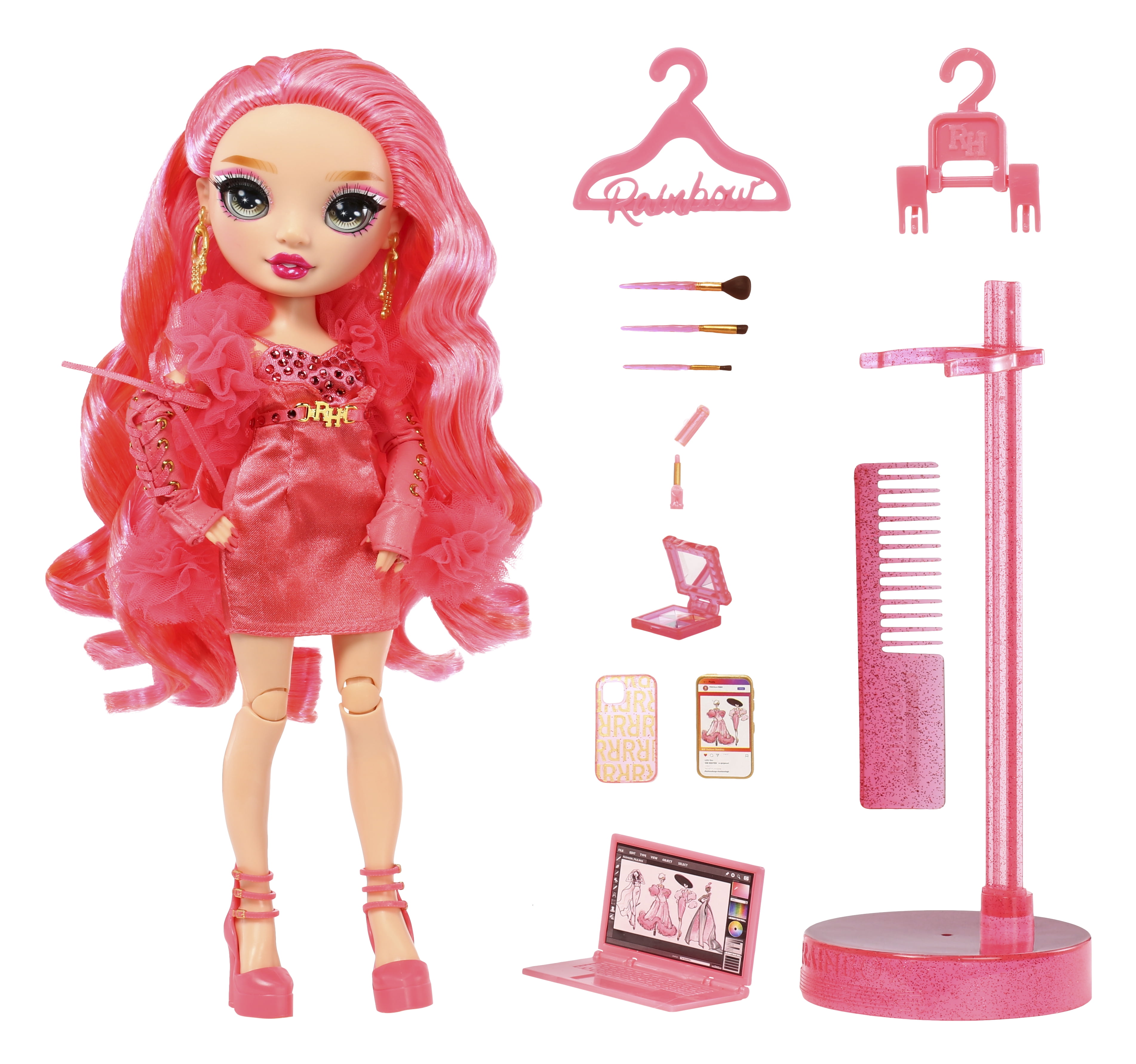 Cerebrum vrouwelijk Inspectie Rainbow High Priscilla- Pink Fashion Doll. Fashionable Outfit & 10+  Colorful Play Accessories. Great Gift for Kids 4-12 Years Old and  Collectors. - Walmart.com