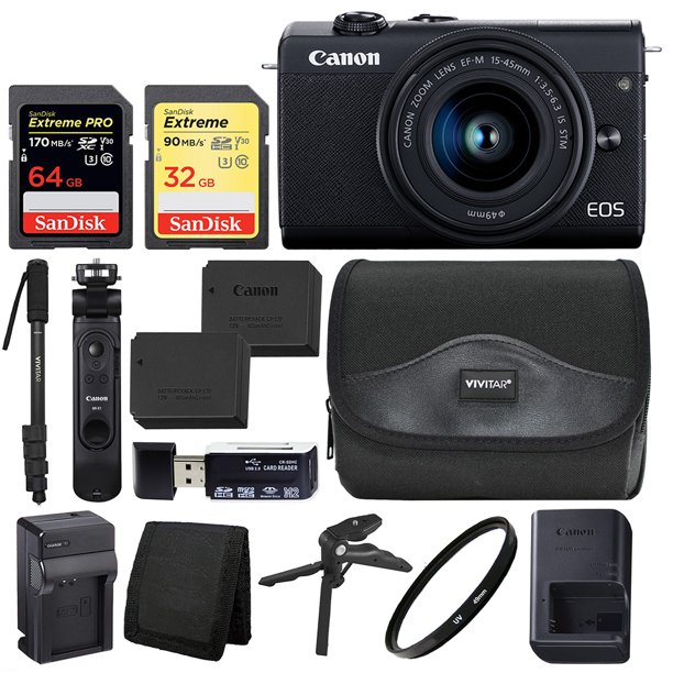 Canon EOS M200 Mirrorless Digital Camera Content Creator Kit + Top
