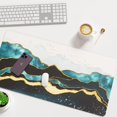 thumbnail image 3 of Leather Desk Pad with Abstract Landscape Extended Gaming Mouse Pad, Large Keyboard Desk Mat with NonSlip Base and Stitched Edge, Ideal for Home Office Gaming Work (31.5" x 15.7"), Elevate Your Setup, 3 of 6