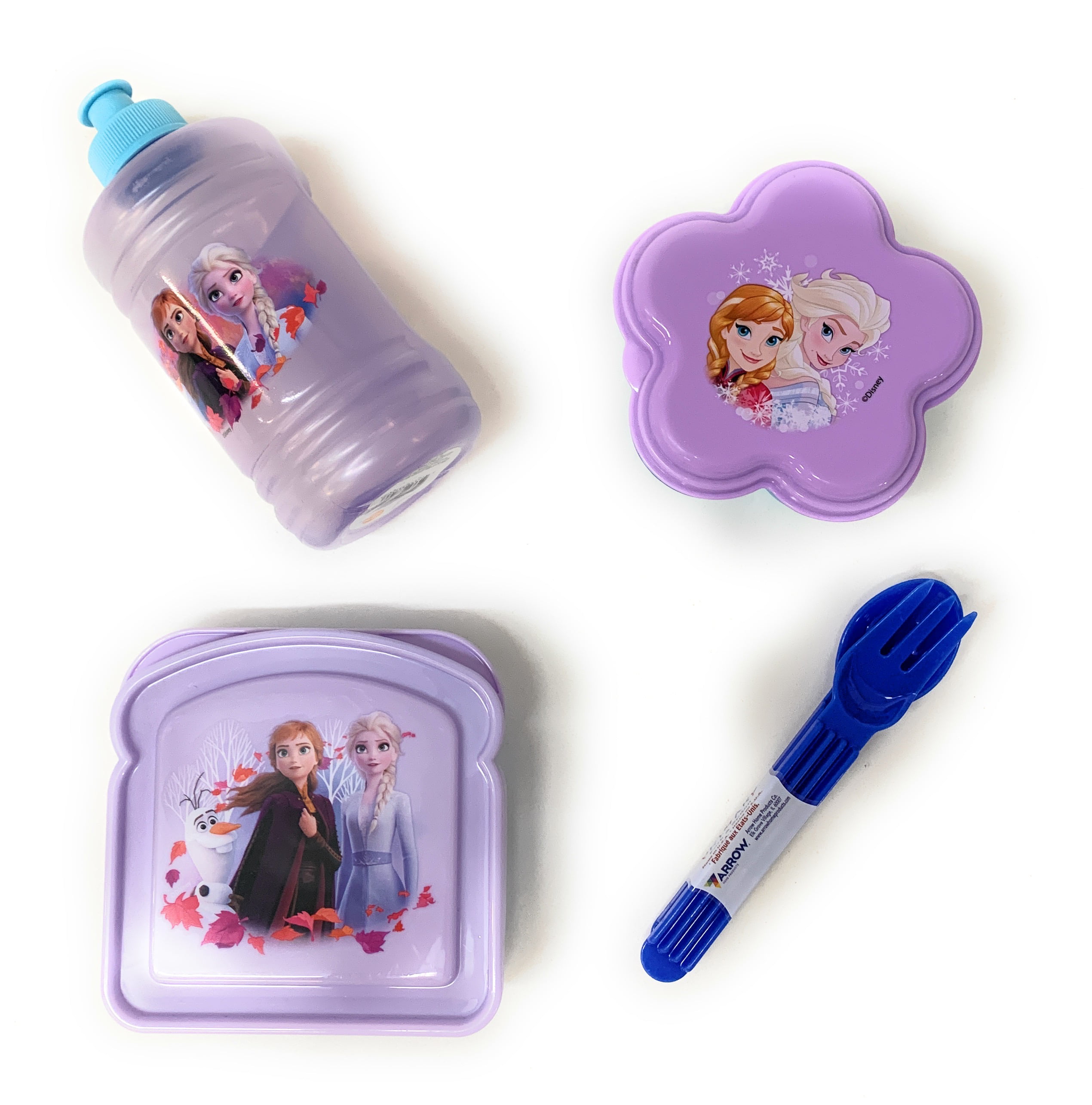 Frozen II Insulated 3D Lunch Bag Kids Water Bottle Set Nursery Sandwich Box 