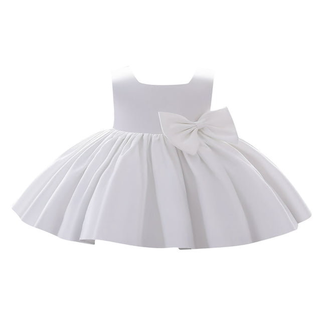 Bébé Nouveau-Né Filles Robe Princesse Arc Tutu Fête Robes de Mariée d'Anniversaire