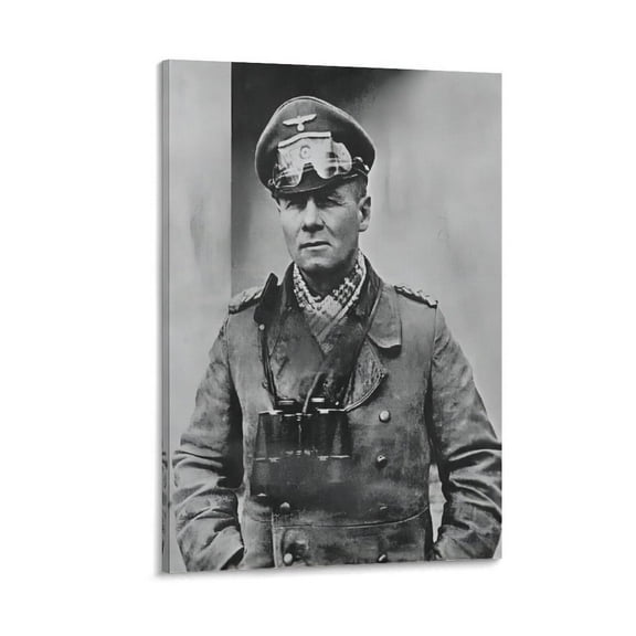 Erwin Rommel Famous Officer Vintage HD Poster Canvas Wall Art For Room Aesthetic And Decor Poster For Bedroom Living Room Bathroom Kitchen Office Decor
