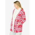 thumbnail image 3 of Dreams & Co. Plus Size Sherpa Lined Collar Microfleece Bed Jacket, 3 of 3