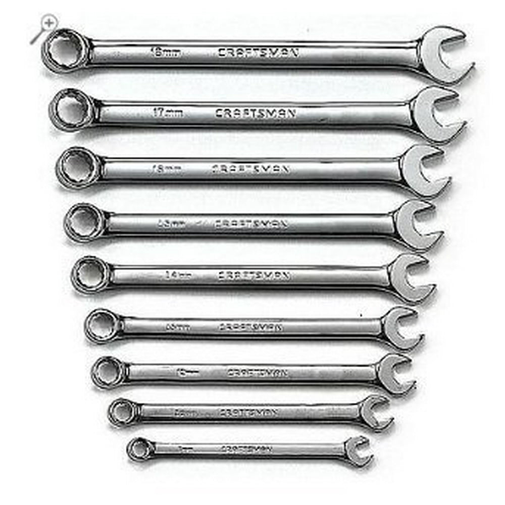 Craftsman 9 pc. Metric 12 pt. Full Polish Long Pattern Combination