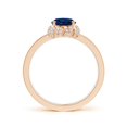 thumbnail image 2 of Angara Natural 1.55 Ct. Blue Sapphire with Diamond Side Stones Ring in 14K Rose Gold for Women (Ring Size: 12), 2 of 8