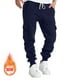 thumbnail image 4 of Puntoco Pantalones deportivos largos con cintura elástica y bolsillos de vellón informales a la moda para hombre, 4 of 9