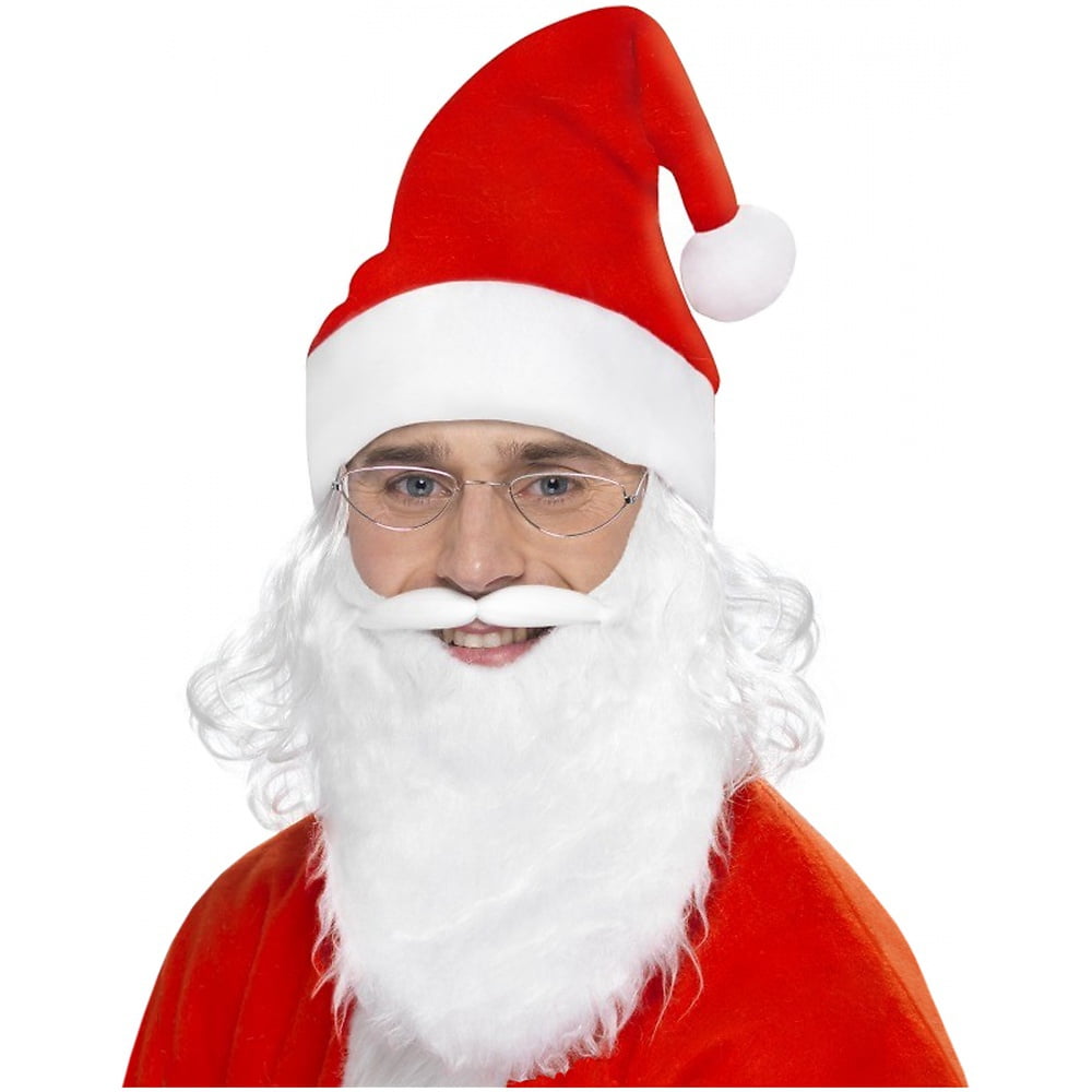 Santa Hat with Beard and Moustache Fun Father Christmas Disguise/Costume 