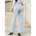 thumbnail image 3 of Women 6 Pockets High Waisted Cargo Pants Wide Leg Casual Pants Combat Military Trouser US 4-18, 3 of 13