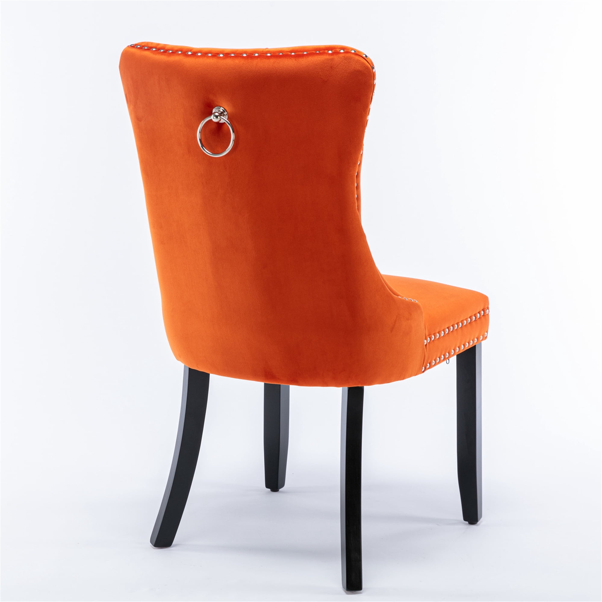 Miniyam Dining Chair Set of 2, High-end Tufted Velvet Upholstered, Orange