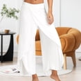 thumbnail image 1 of Pantalones de algodón con dobladillo de tulipán para mujer pantalones extragrandes pantalones casuales básicos atuendo diario con abertura lateral FLhrweasw Nuevo, 1 of 7